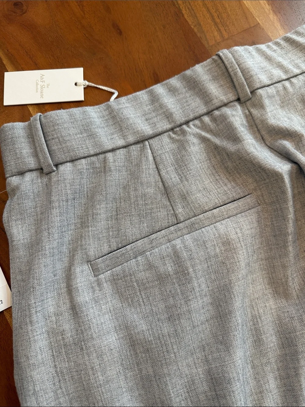 NWT Abercrombie & Fitch A&F Sloane Tailored Wide Leg Pant in Grey - Picture 3 of 7